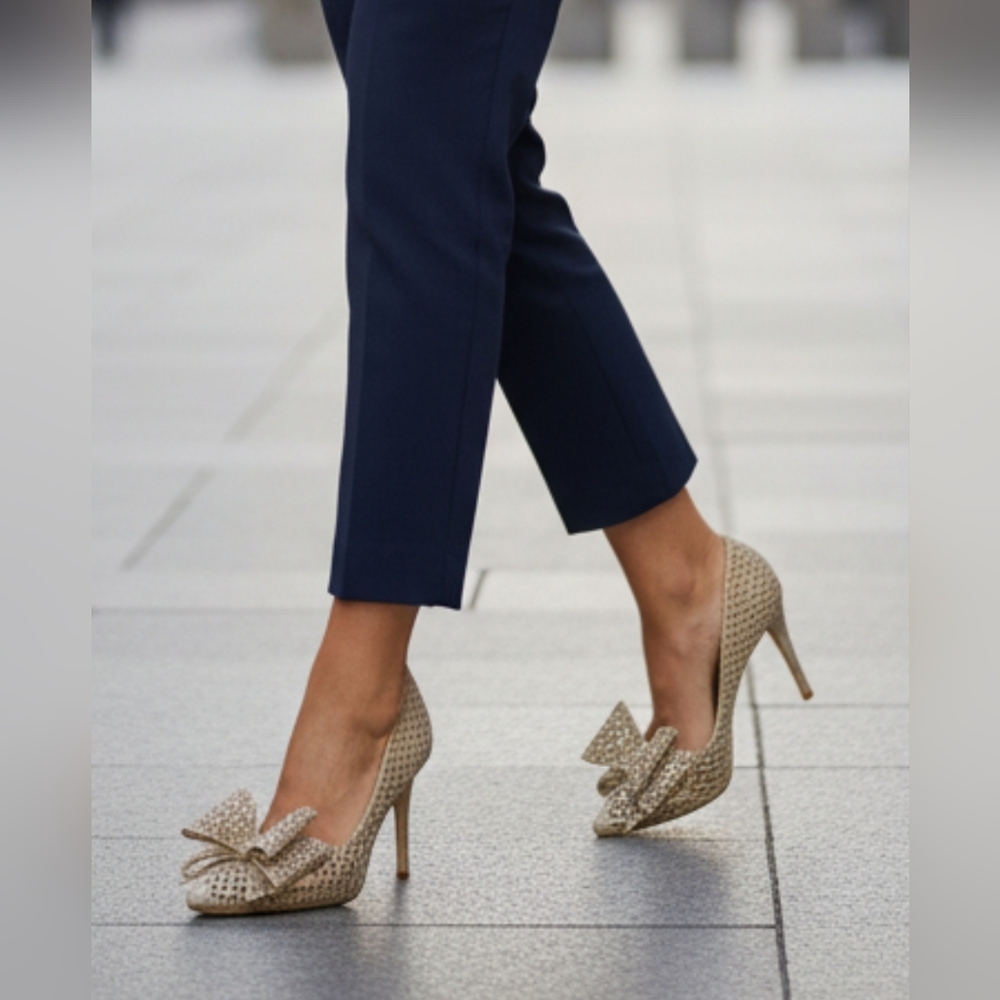 INC International Concepts Tan Bow Heels
